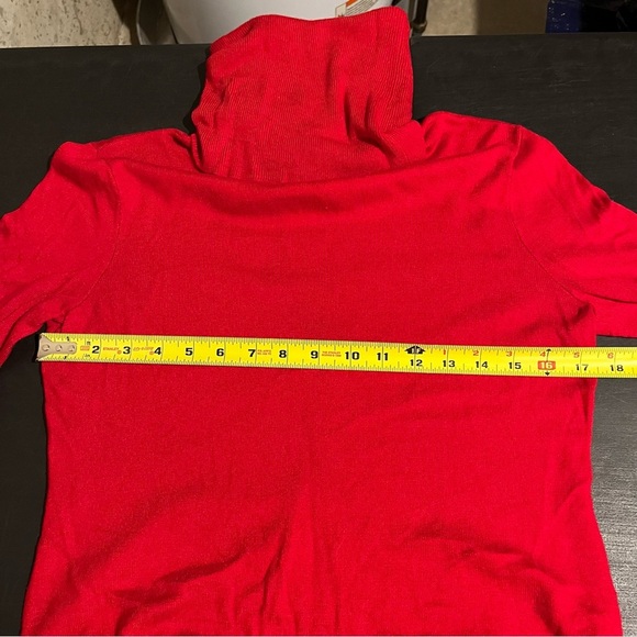 Ralph Lauren Women's M Turtleneck Sweater Red Viscose Cashmere Blend - Picture 3 of 5